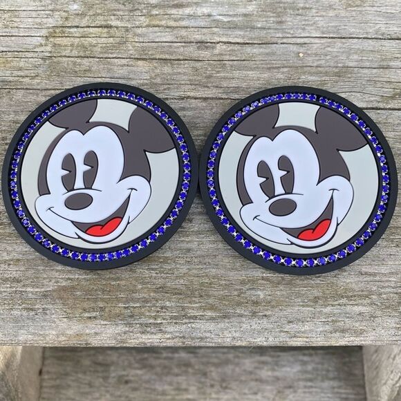 NWT New Two Disney Mickey Mouse Silicone Car/Auto Cup Holder Coasters - Picture 1 of 3